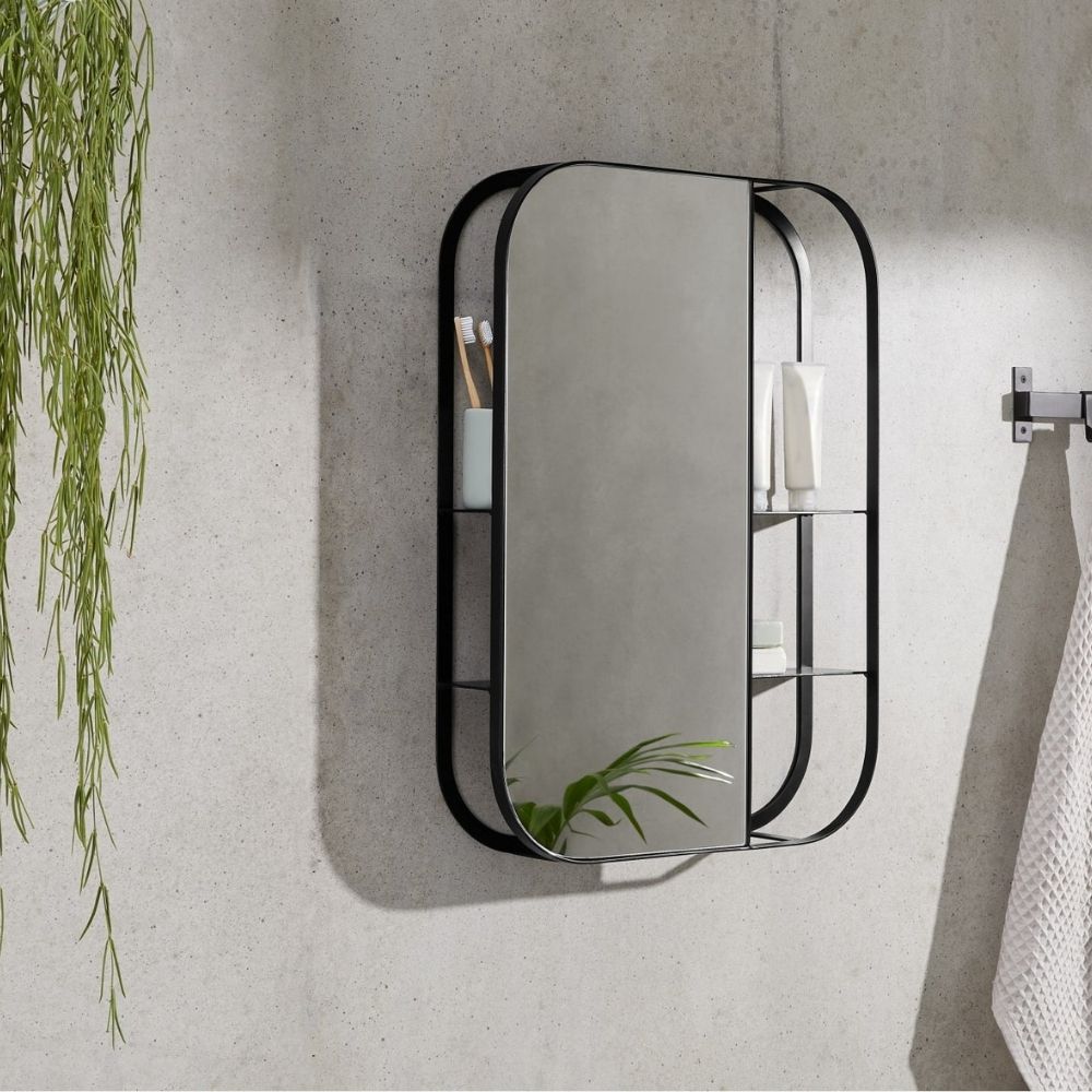 Made Stria Wall Mirror with Shelves