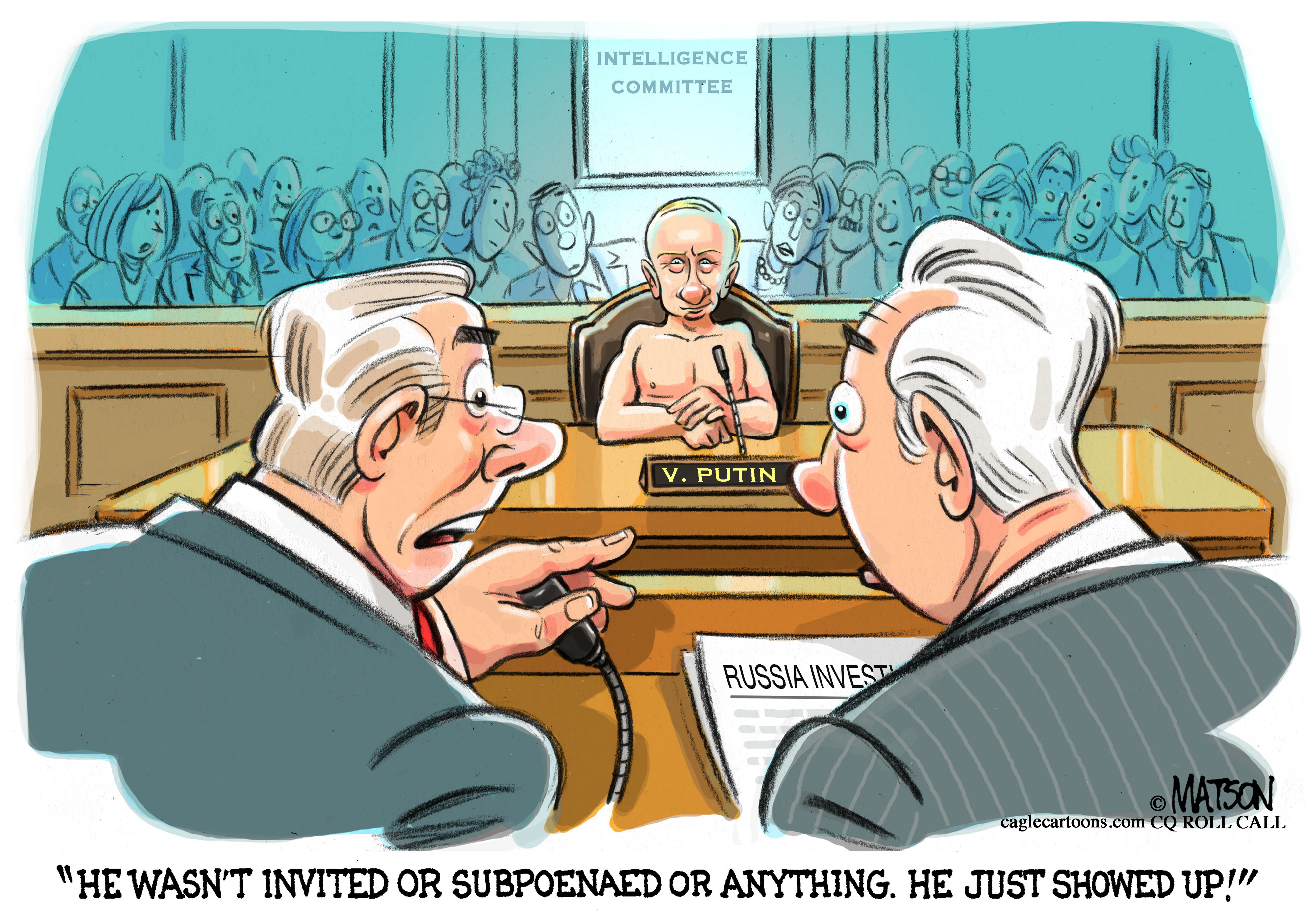 Political cartoon U.S. Trump Russia investigation special counsel Putin