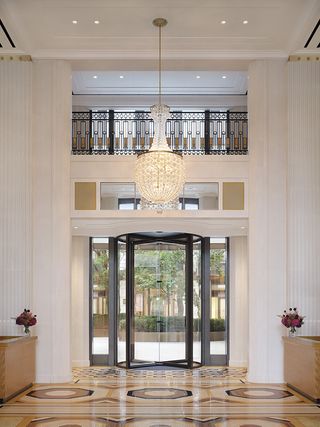 The Peninsula London front door from the inside