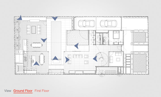 Interactive ground-floor floor plan of a residential home
