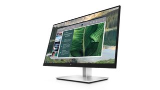 The HP E27u G4 USB-C Monitor facing left across a white background