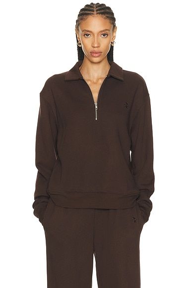 Zip-Up Polo Sweatshirt
