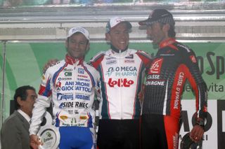 Scarponi, Gilbert and Lastras on the podium, Tour of Lombardy 2010