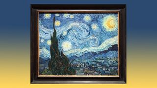 Van Gogh's Starry Night on a gradient background