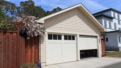 garage and exterior of suburban house