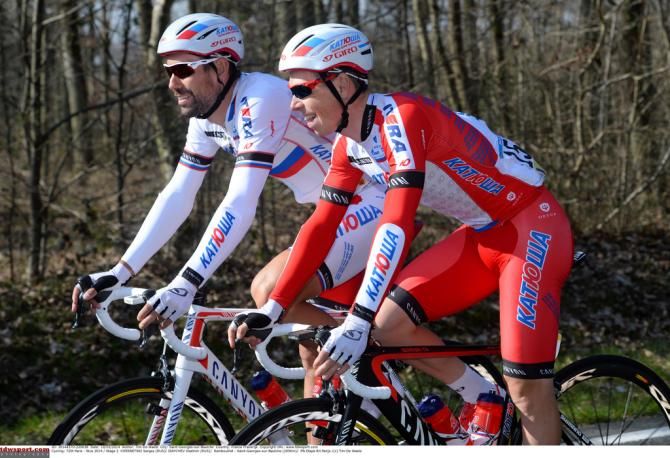 The white and red of Katusha on display