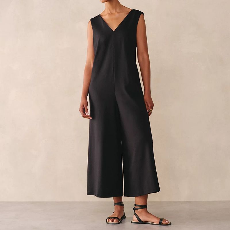 black wide leg jumpsuit