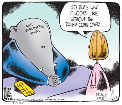 Political cartoon U.S. Donald Trump Reproductive Rights
