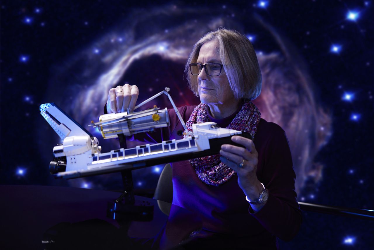 Lego's new NASA Space Shuttle Discovery set comes with the Hubble Space Telescope and will launch in Lego stories April 1, 2021.