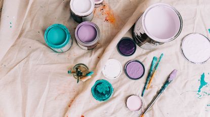 paint pots and brushes