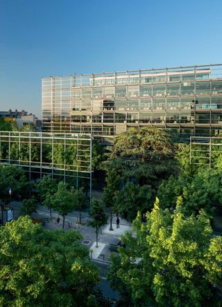 The Fondation Cartier in Paris, an airy glass and steel structure designed by Jean Nouvel in 1994