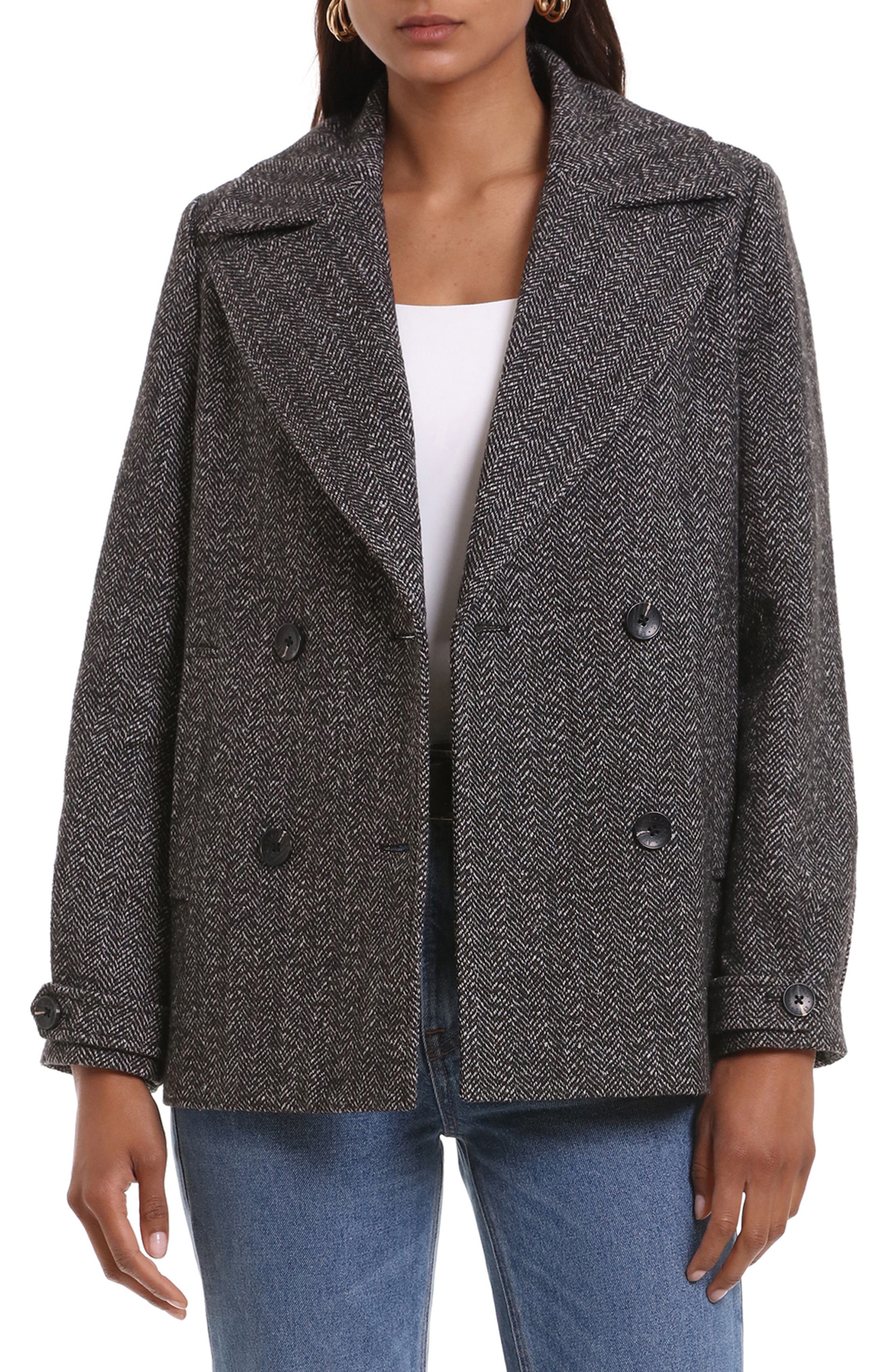 Herringbone Short Peacoat