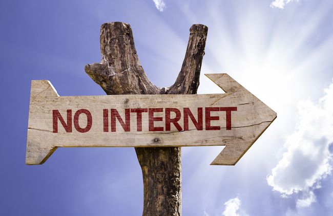 No internet sign.