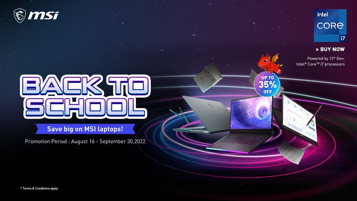 Grab a great MSI laptop for up to 35% off just in time for
back to school