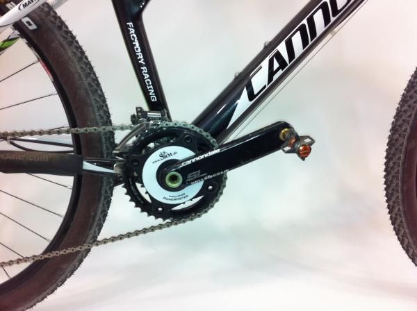 For the crankset, Alex Grant is racing the Cannondale Hollowgram cranks on an SRM spider. He says the power readings help him pace himself in endurance efforts.