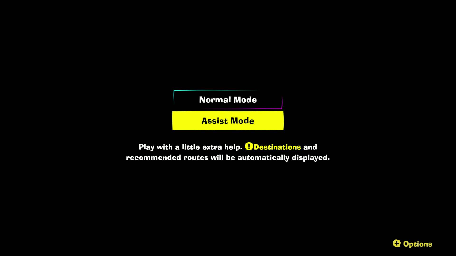 Donkey Kong Bananza assist mode and normal mode options when starting a new game