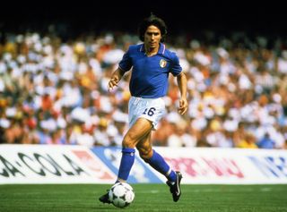 Bruno Conti in action for Italy at the 1982 World Cup.