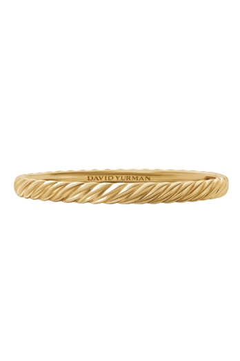 David Yurman , Sculpted Cable Bangle Bracelet in 18k Yellow Gold, 6.2mm