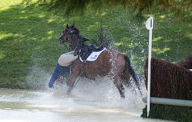 Royalty are not spared&hellip; Zara Tindall takes a dip off High Kingdom at Burghley