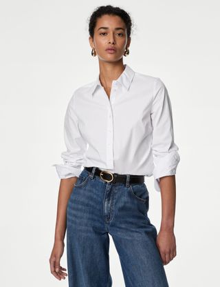 Cotton Rich Fitted Collared Shirt