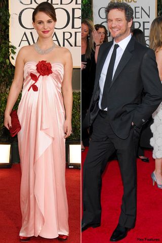 Natalie Portman Colin Firth- The Social Network sweeps the board at Golden Globe Awards - Colin Firth - Natalie Portman - Golden Globes - Golden Globe Winners - Celebrity News - Marie Claire