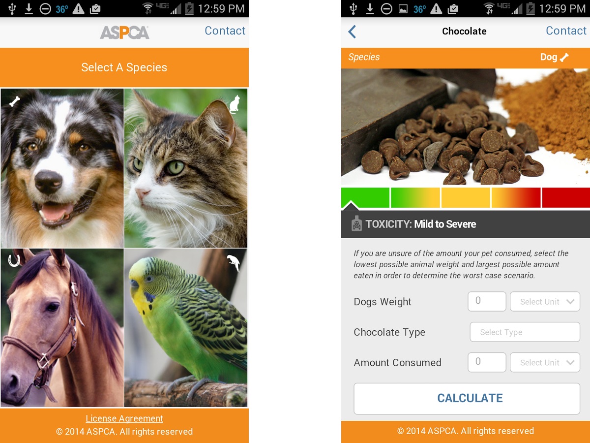ASPCA Animal Poison Control Center (Android, iOS: Free)