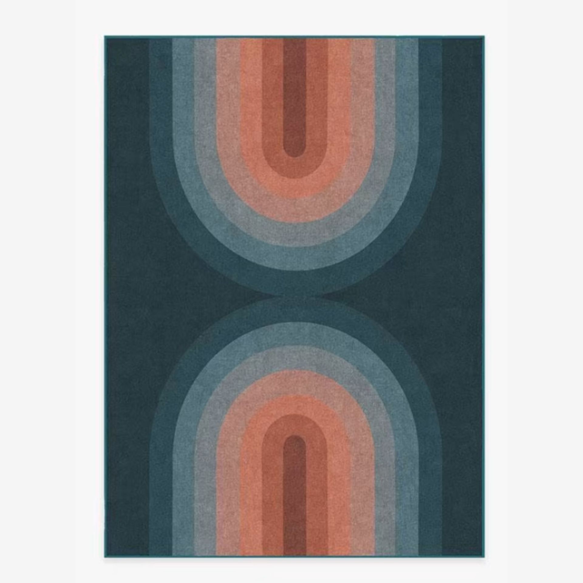 Permadani biru tua dengan pola pelangi