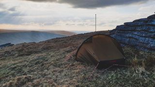 The Hilleberg Akto pitched on a windy night in Dartmoor National Park