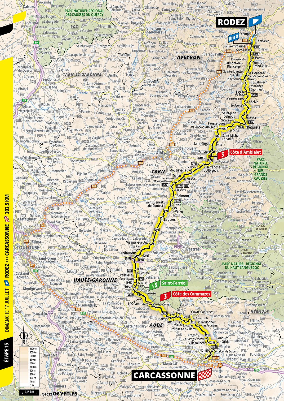 Maps and profiles of the 2022 Tour de France