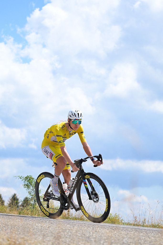 Slovenian Tadej Pogacar of UAE Team Emirates XRG is pictured during stage 14 of the 2026 Tour de France cycling race, a stage of 155km from Mulhouse to Le Markstein Fellering, on Saturday 18 July 2026. The 113th edition of the Tour de France starts on Saturday 4 July in Barcelona, Spain, and will finish in Paris, France on the 26th of July. BELGA PHOTO DAVID PINTENS (Photo by DAVID PINTENS / BELGA MAG / Belga via AFP)