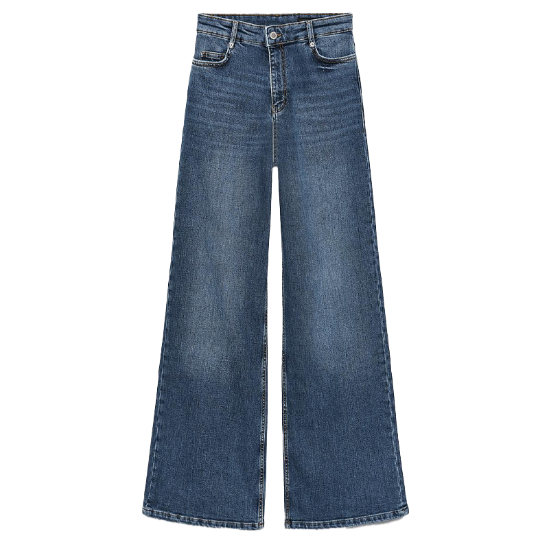 Blue mid wash wide leg jeans, Zara