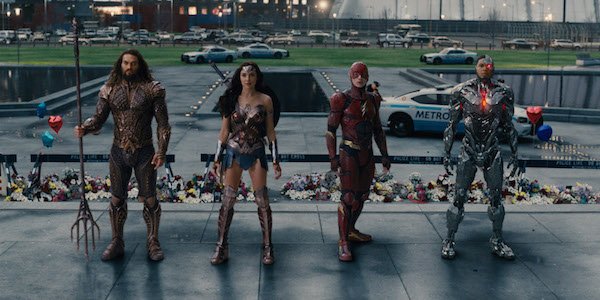 Aquaman, Wonder Woman, Flash and Cyborg in Justice League