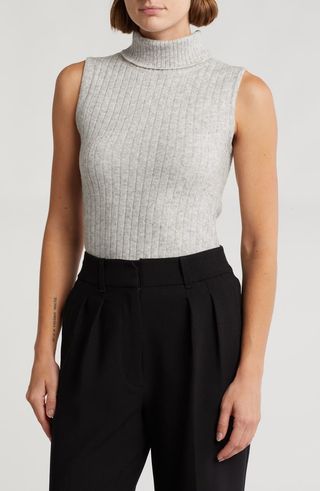 Sleeveless Turtleneck Sweater