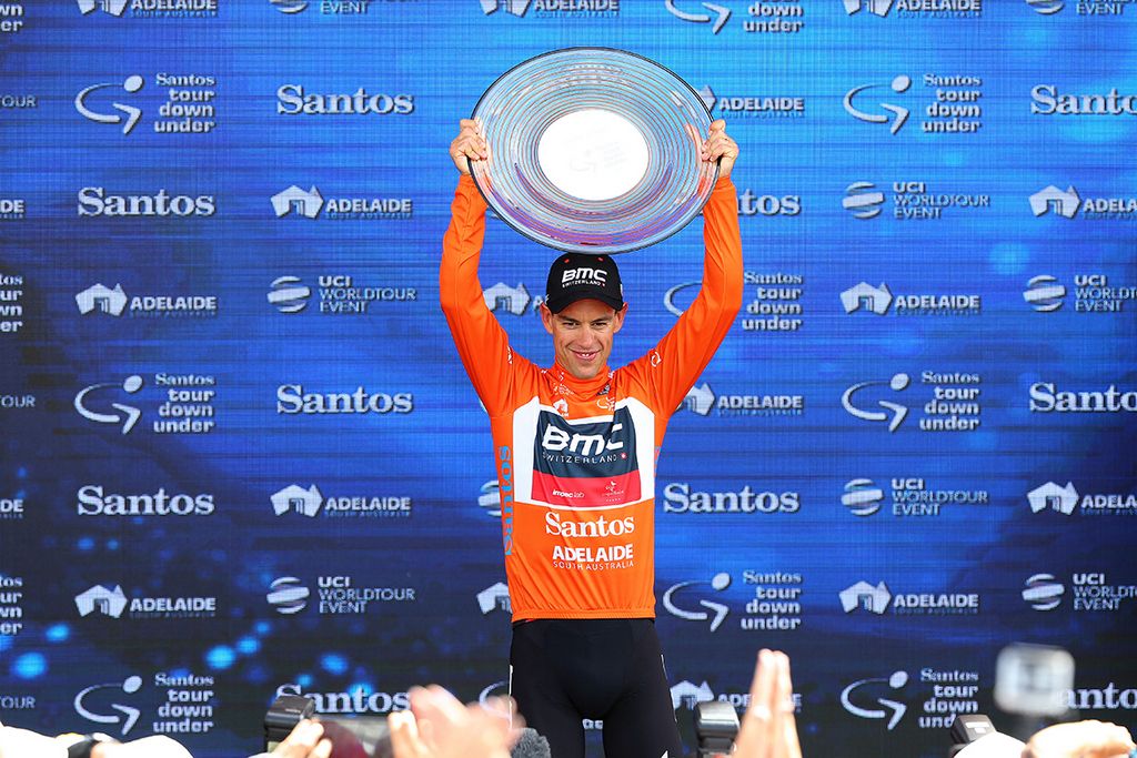 Richie Porte (BMC) with his winner's trophy