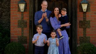 Prince William, Prince of Wales, Catherine, Princess of Wales, Prince George, Princess Charlotte and Prince Louis clap for NHS carers