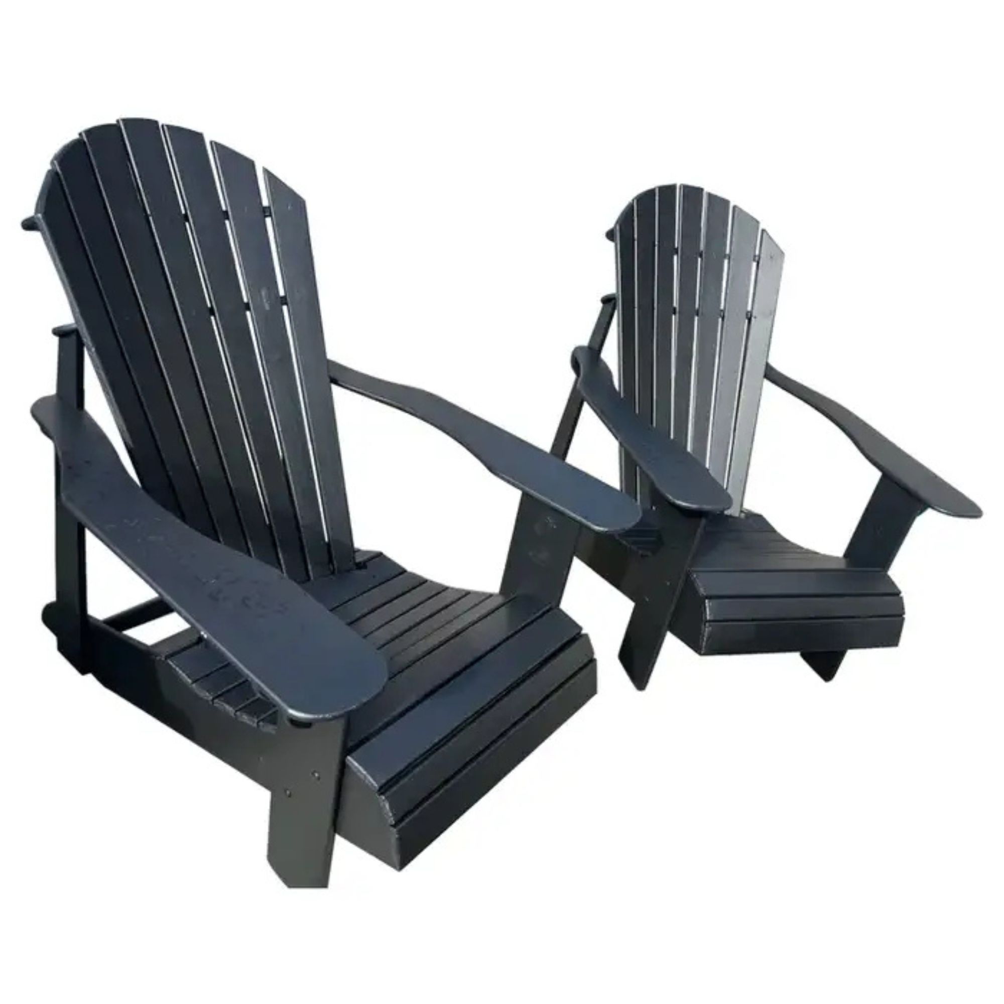 Mid Century Black Adirondack Beach Chairs