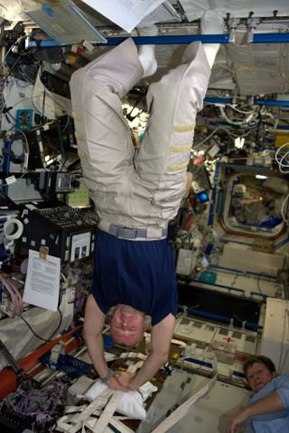 Oleg practices Cardiac massage on ISS