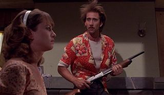 Holly Hunter and Nicolas Cage in Raising Arizona