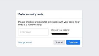 How to change password on Facebook: enter password reset code