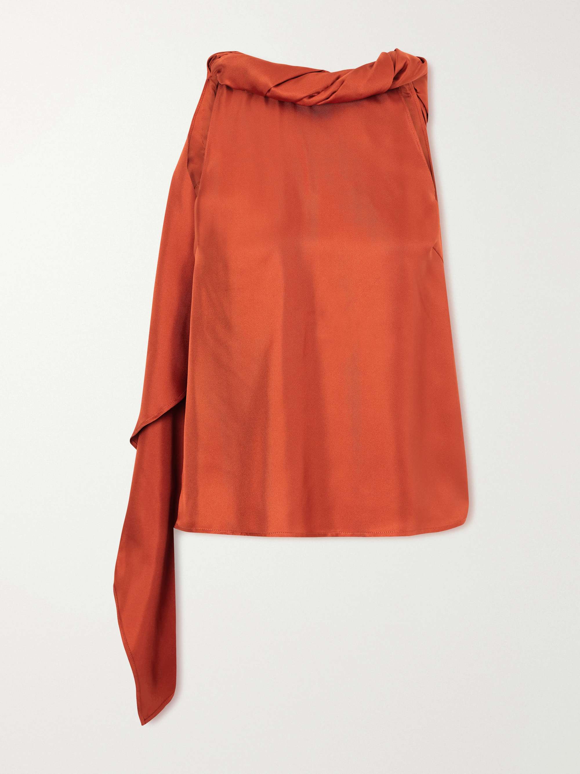 Wilma Twisted Silk-Twill Top
