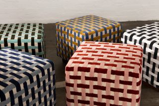 Patterned fabrics on stools