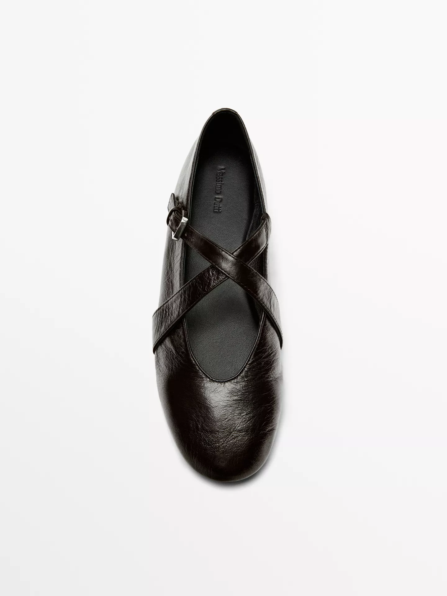 Massimo Dutti, Ballet Flats With Criss-Cross Straps and Buckle