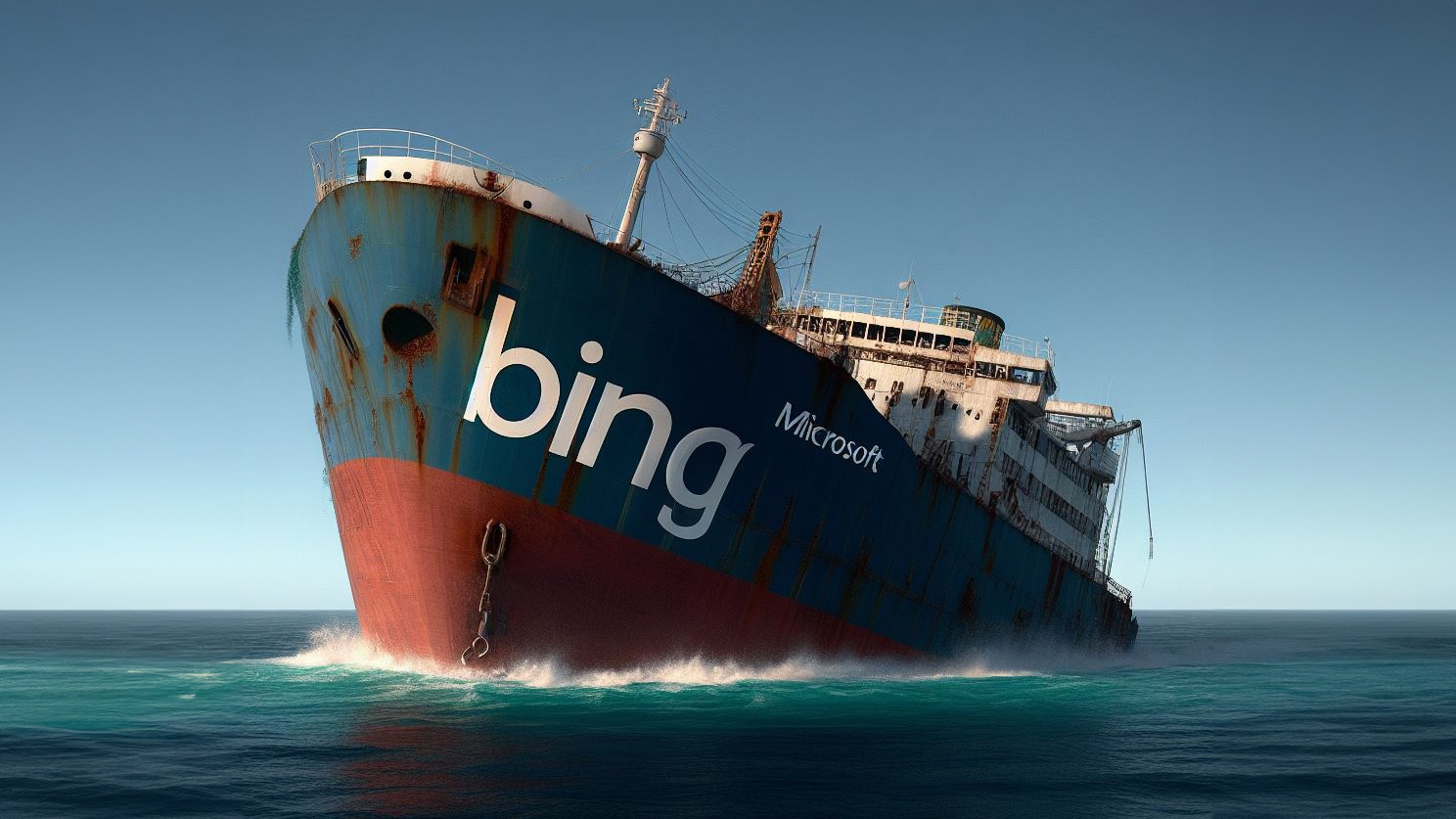 Bing hundiéndose en el océano