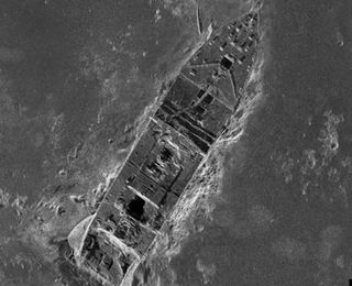 Detail of the bow of the Titanic taken from a comprehensive map of the 3-by-5 mile debris field.