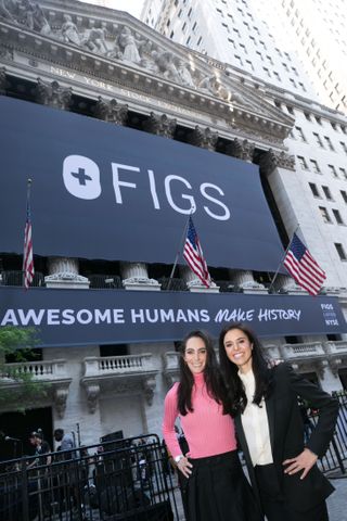 The founders of Figs on the day of their IPO