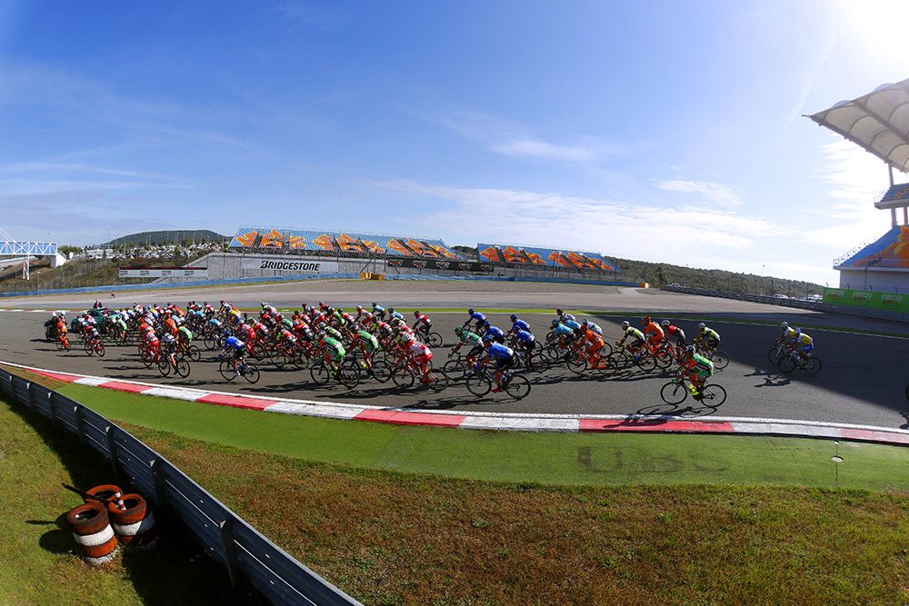 The final stage started on a motor racing circuit