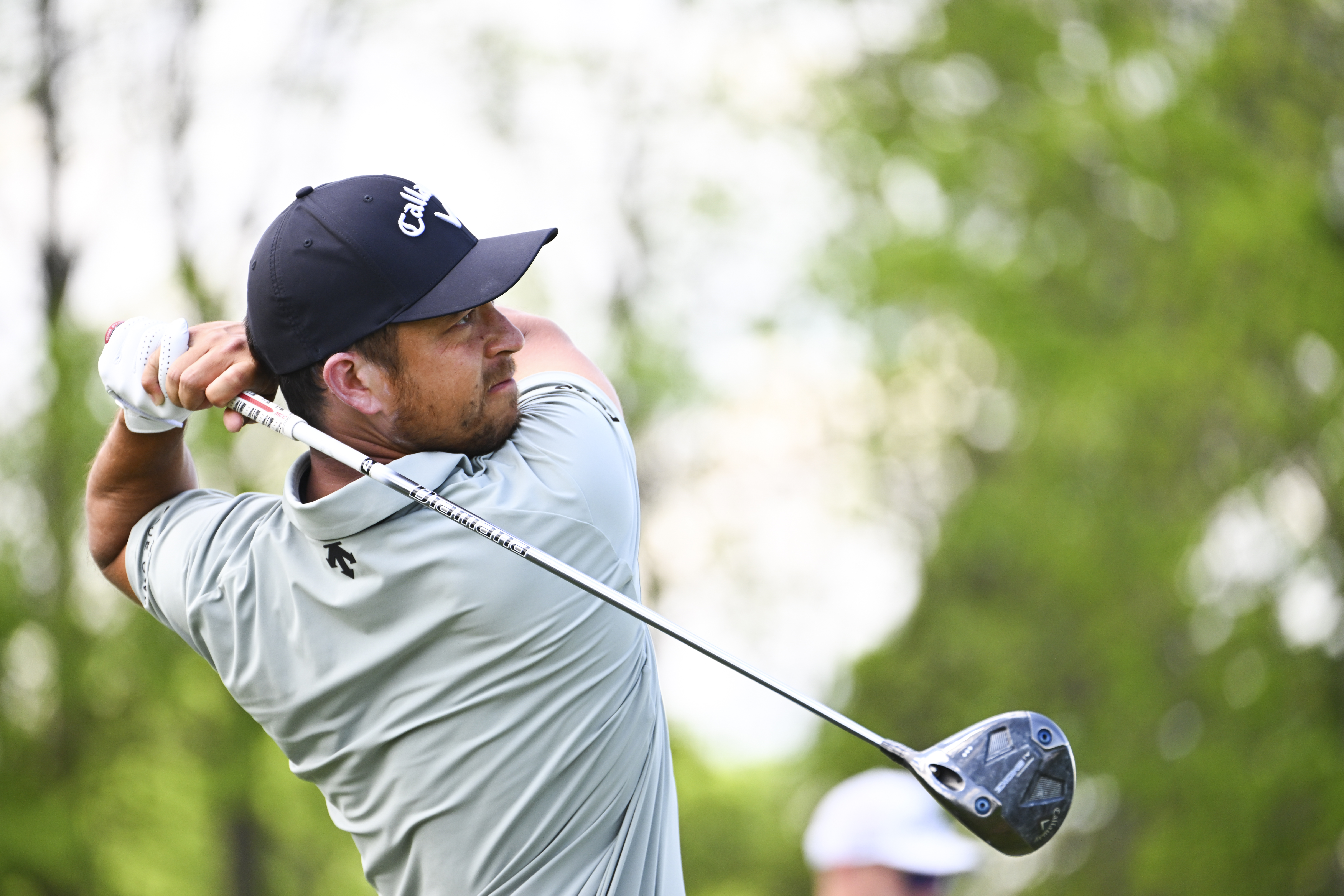 Xander Schauffele hits a driver off the tee