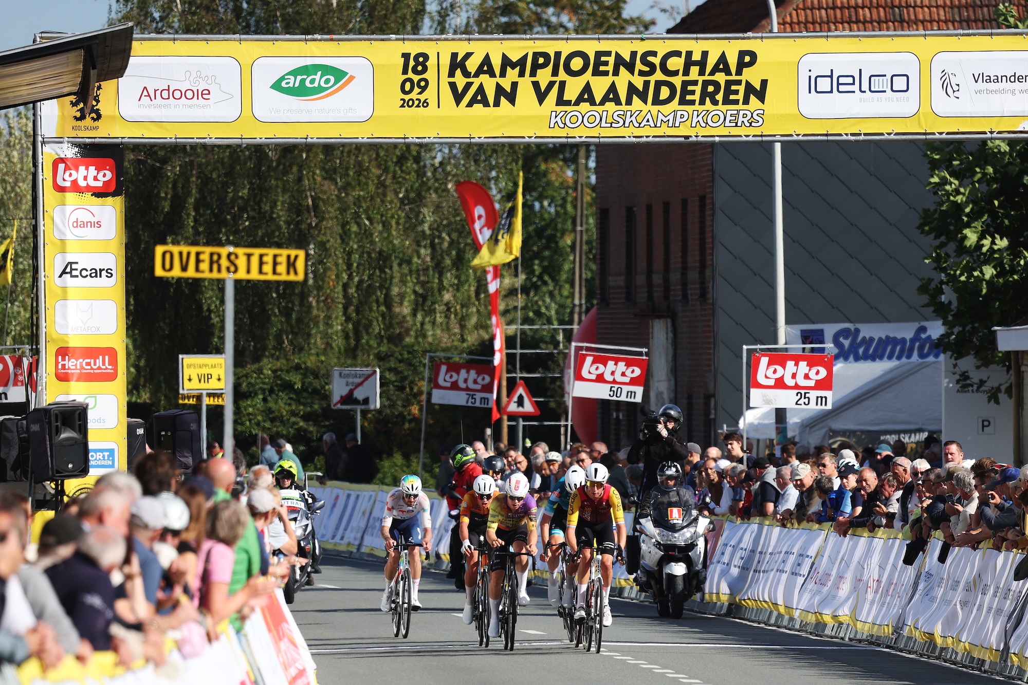 Alex Kirsch of Luxembourg and Team Cofidis leads the breakaway