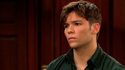 RJ (Joshua Hoffman) looks concerned on The Bold and the Beautiful