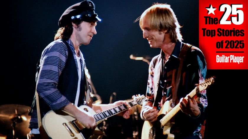 Mike Campbell and Tom Petty and the Heartbreakers, 'Long After Dark' tour, 7 December 1982 Wembley Arena. 